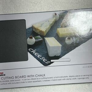 NIB Home Basics Black Slate Cutting Board with Chalk